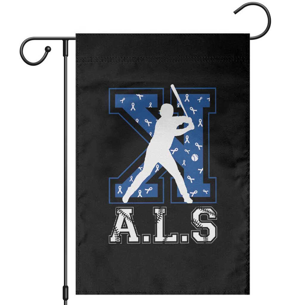 ALS Awareness Garden Flag Baseball Strike Out ALS Support