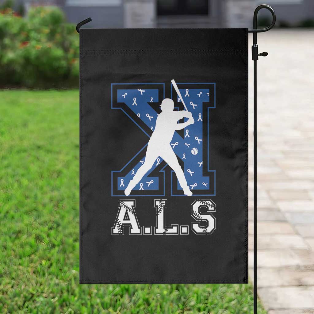 ALS Awareness Garden Flag Baseball Strike Out ALS Support