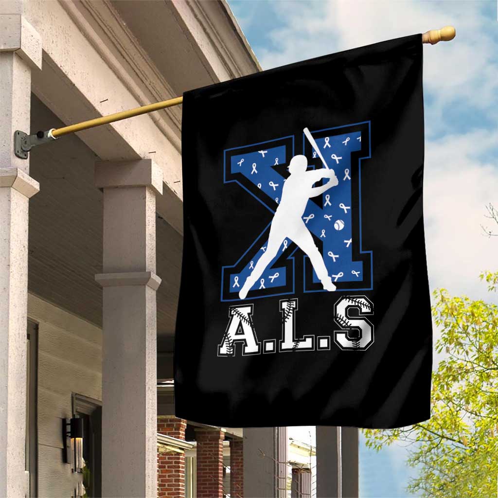 ALS Awareness Garden Flag Baseball Strike Out ALS Support