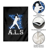 ALS Awareness Garden Flag Baseball Strike Out ALS Support