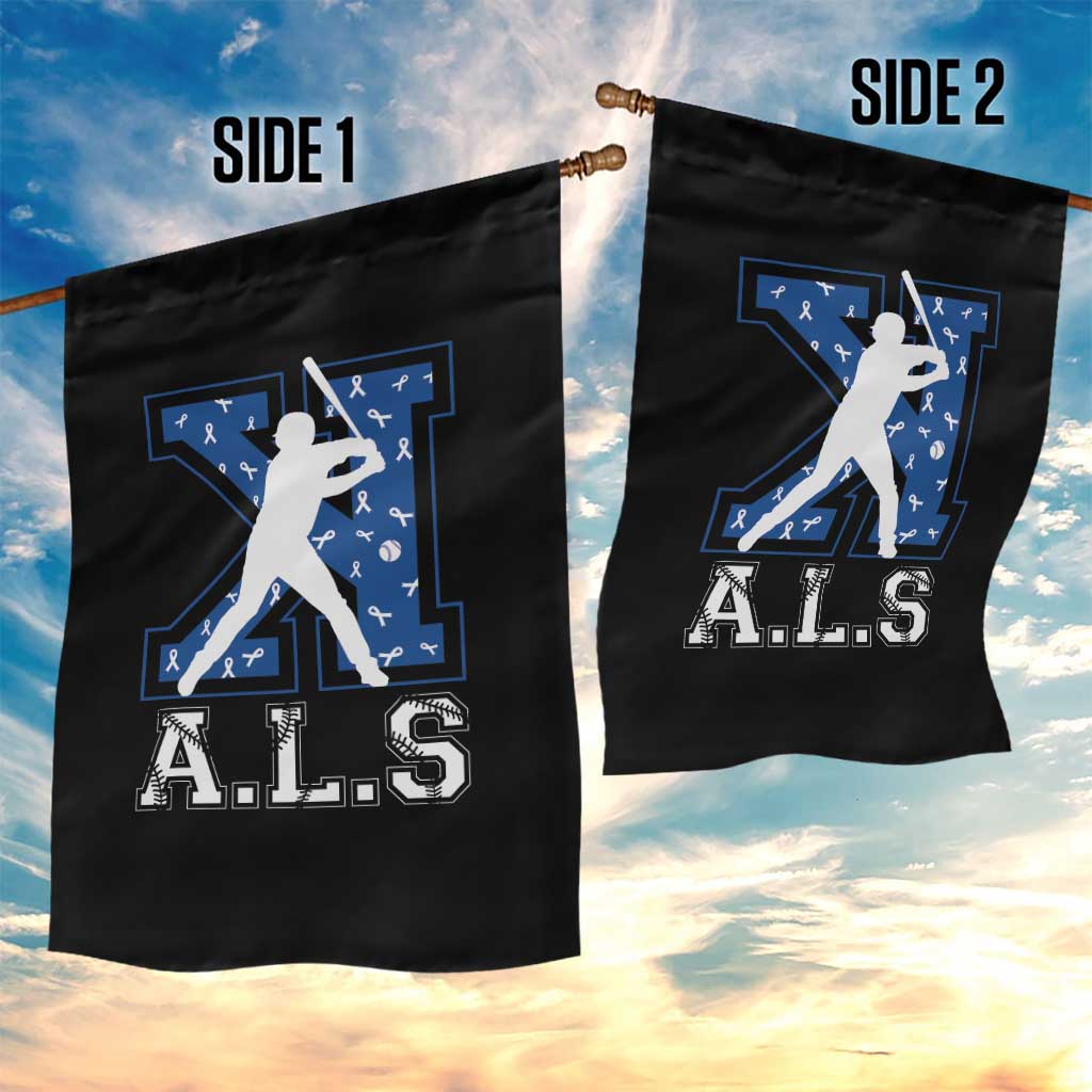 ALS Awareness Garden Flag Baseball Strike Out ALS Support