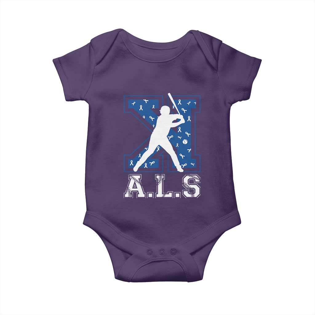 ALS Awareness Baby Onesie Baseball Strike Out ALS Support
