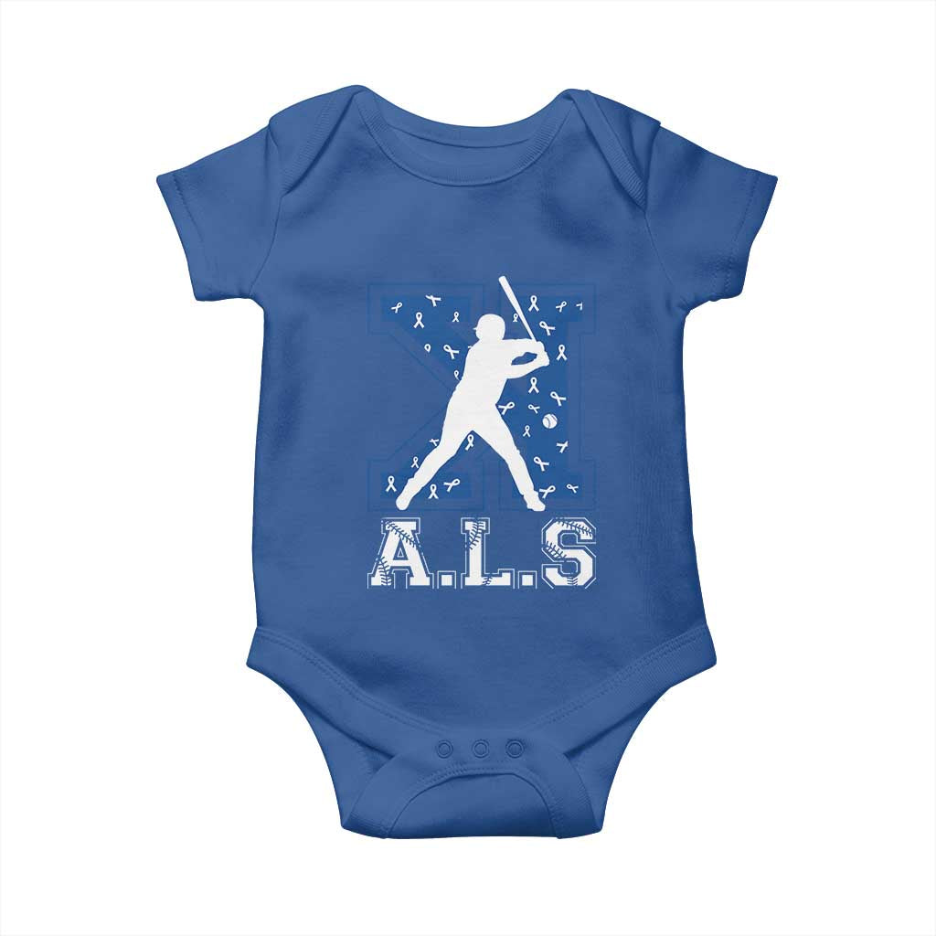 ALS Awareness Baby Onesie Baseball Strike Out ALS Support