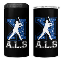 ALS Awareness 4 in 1 Can Cooler Tumbler Baseball Strike Out ALS Support