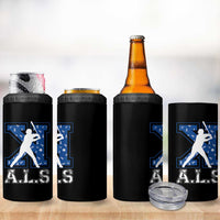 ALS Awareness 4 in 1 Can Cooler Tumbler Baseball Strike Out ALS Support