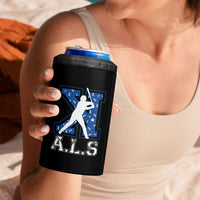ALS Awareness 4 in 1 Can Cooler Tumbler Baseball Strike Out ALS Support
