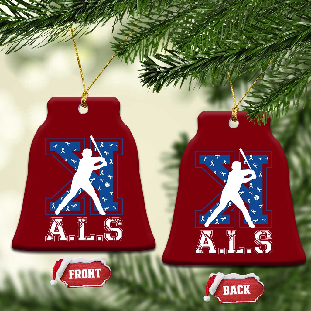 ALS Awareness Ceramic Ornament Baseball Strike Out ALS Support