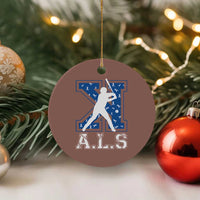 ALS Awareness Ceramic Ornament Baseball Strike Out ALS Support
