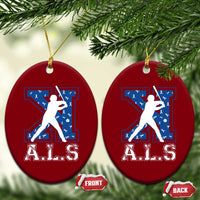 ALS Awareness Ceramic Ornament Baseball Strike Out ALS Support