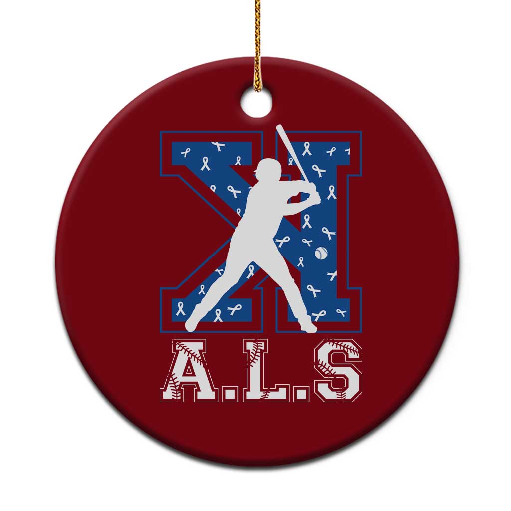 ALS Awareness Ceramic Ornament Baseball Strike Out ALS Support