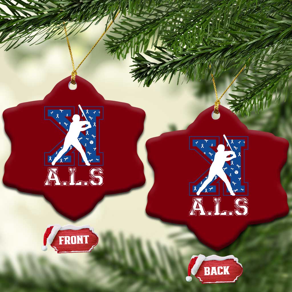 ALS Awareness Ceramic Ornament Baseball Strike Out ALS Support