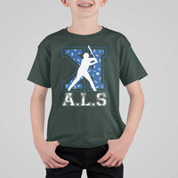ALS Awareness T Shirt For Kid Baseball Strike Out ALS Support