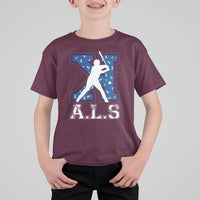 ALS Awareness T Shirt For Kid Baseball Strike Out ALS Support