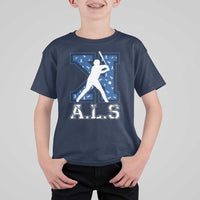 ALS Awareness T Shirt For Kid Baseball Strike Out ALS Support