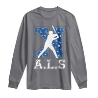 ALS Awareness Long Sleeve Shirt Baseball Strike Out ALS Support