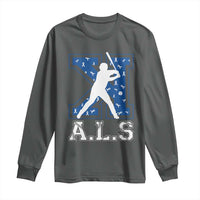 ALS Awareness Long Sleeve Shirt Baseball Strike Out ALS Support
