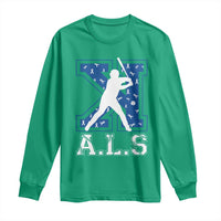 ALS Awareness Long Sleeve Shirt Baseball Strike Out ALS Support