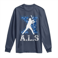 ALS Awareness Long Sleeve Shirt Baseball Strike Out ALS Support