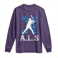 ALS Awareness Long Sleeve Shirt Baseball Strike Out ALS Support