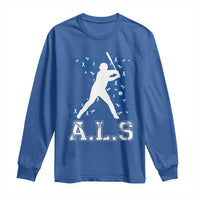 ALS Awareness Long Sleeve Shirt Baseball Strike Out ALS Support