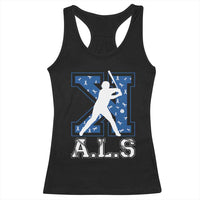 ALS Awareness Racerback Tank Top Baseball Strike Out ALS Support