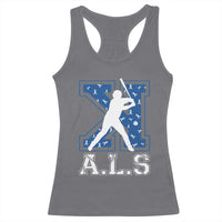 ALS Awareness Racerback Tank Top Baseball Strike Out ALS Support