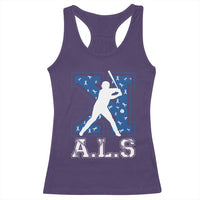 ALS Awareness Racerback Tank Top Baseball Strike Out ALS Support