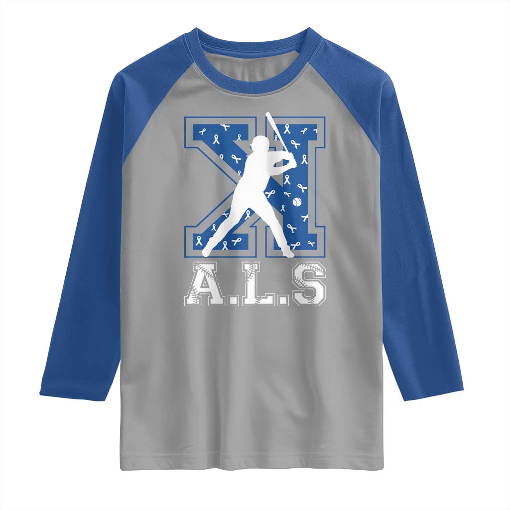 ALS Awareness Raglan Shirt Baseball Strike Out ALS Support