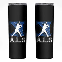 ALS Awareness Skinny Tumbler Baseball Strike Out ALS Support