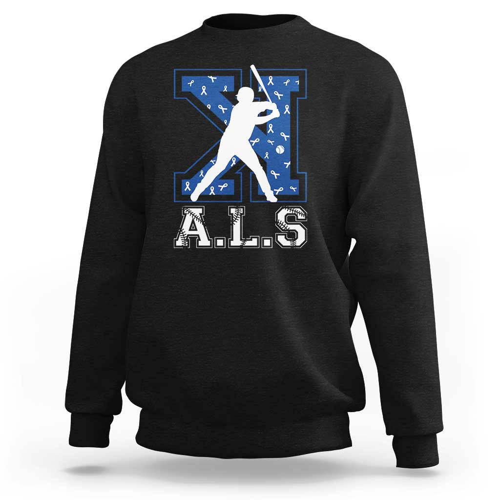 ALS Awareness Sweatshirt Baseball Strike Out ALS Support