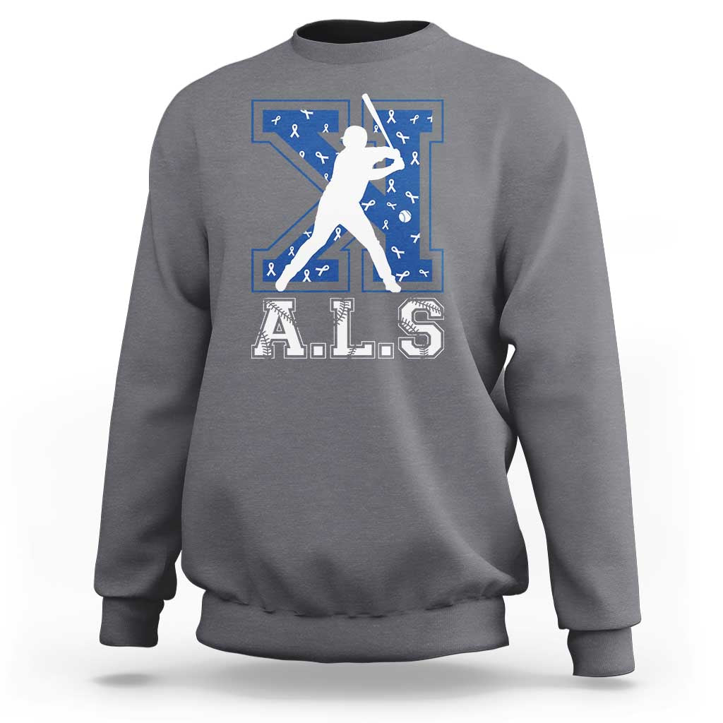 ALS Awareness Sweatshirt Baseball Strike Out ALS Support
