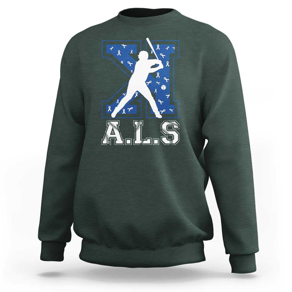 ALS Awareness Sweatshirt Baseball Strike Out ALS Support