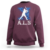 ALS Awareness Sweatshirt Baseball Strike Out ALS Support