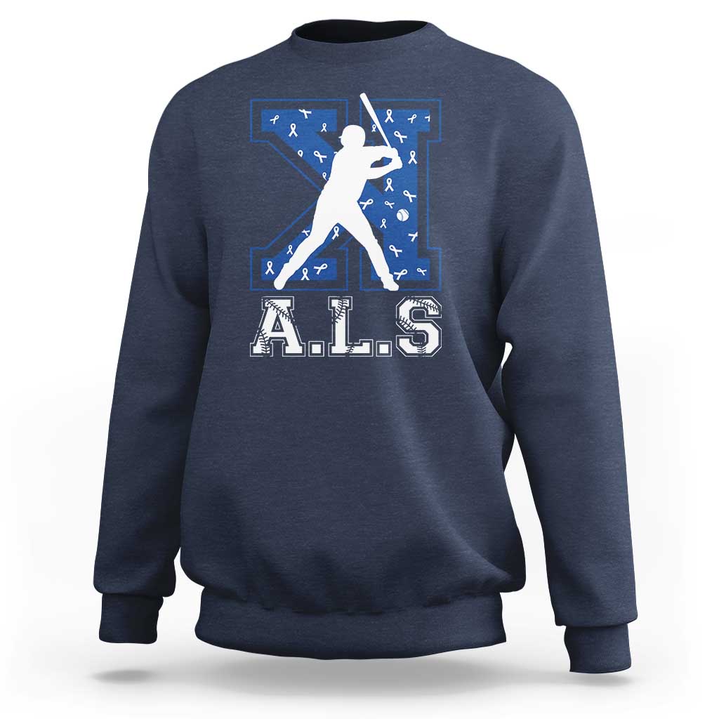 ALS Awareness Sweatshirt Baseball Strike Out ALS Support