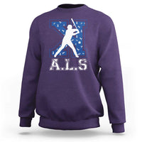ALS Awareness Sweatshirt Baseball Strike Out ALS Support