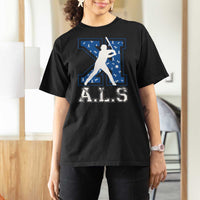 ALS Awareness T Shirt For Women Baseball Strike Out ALS Support
