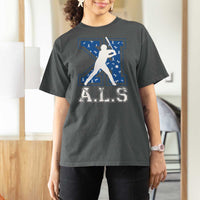 ALS Awareness T Shirt For Women Baseball Strike Out ALS Support