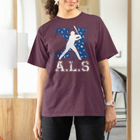 ALS Awareness T Shirt For Women Baseball Strike Out ALS Support
