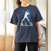 ALS Awareness T Shirt For Women Baseball Strike Out ALS Support