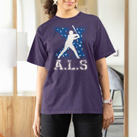 ALS Awareness T Shirt For Women Baseball Strike Out ALS Support