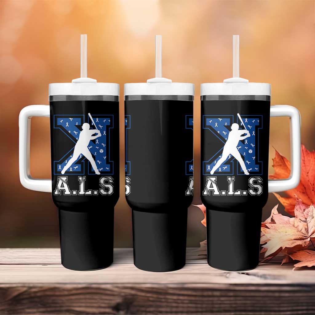 ALS Awareness Tumbler With Handle Baseball Strike Out ALS Support