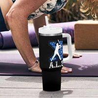 ALS Awareness Tumbler With Handle Baseball Strike Out ALS Support