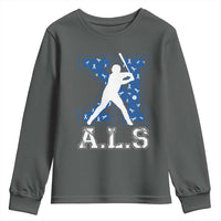 ALS Awareness Youth Sweatshirt Baseball Strike Out ALS Support