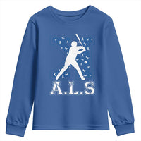 ALS Awareness Youth Sweatshirt Baseball Strike Out ALS Support