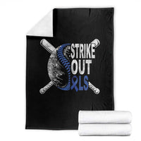 ALS Awareness Throw Blanket Blue Ribbon Baseball Strike Out ALS Support