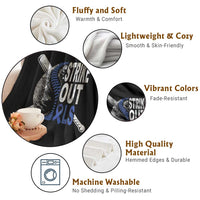 ALS Awareness Throw Blanket Blue Ribbon Baseball Strike Out ALS Support