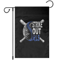 ALS Awareness Garden Flag Blue Ribbon Baseball Strike Out ALS Support