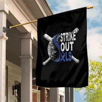 ALS Awareness Garden Flag Blue Ribbon Baseball Strike Out ALS Support