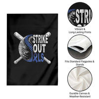 ALS Awareness Garden Flag Blue Ribbon Baseball Strike Out ALS Support