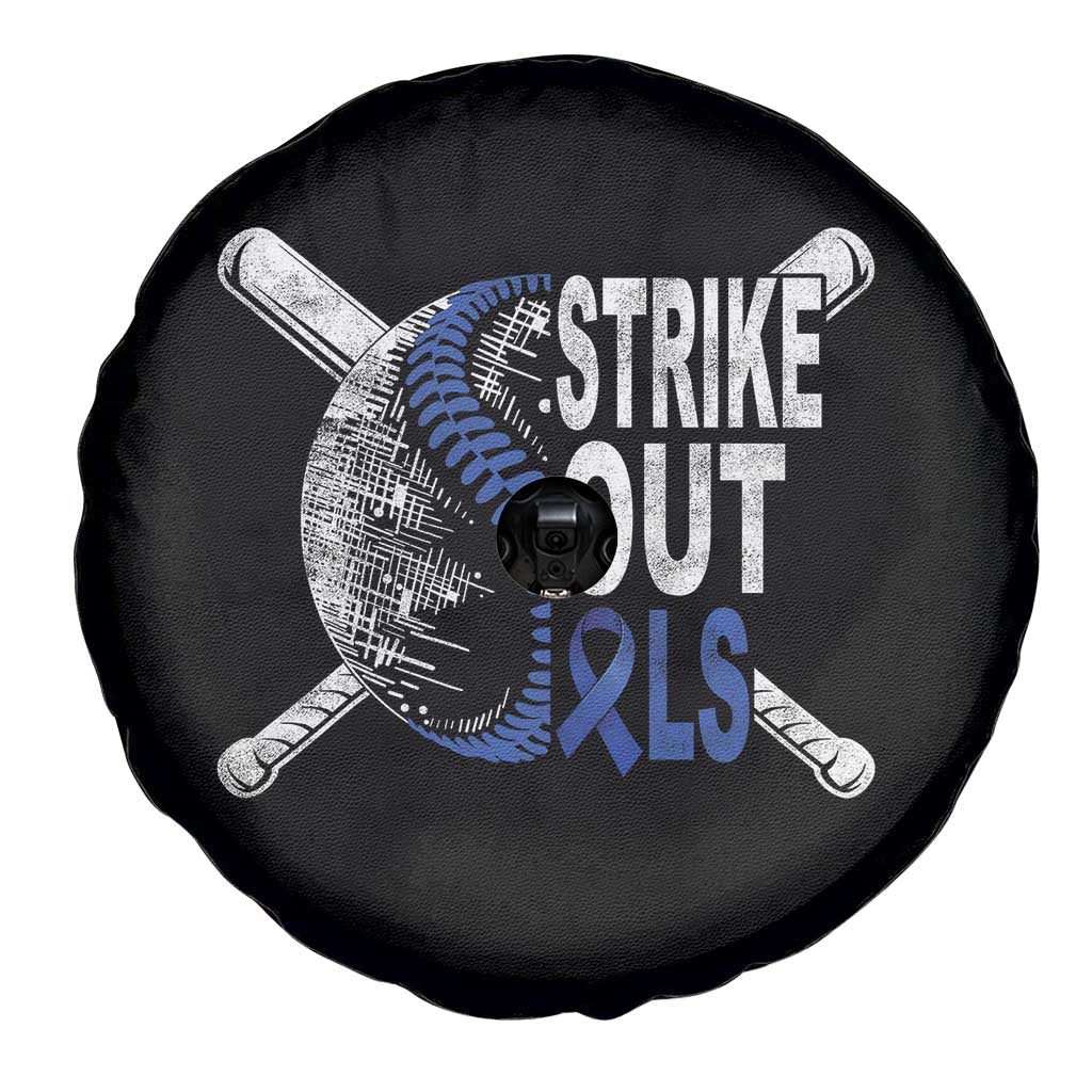 ALS Awareness Spare Tire Cover Blue Ribbon Baseball Strike Out ALS Support